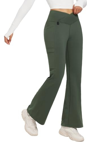baleaf Thermoleggings Damen Winter Outdoorhose XS-2XL | 74CM Fleecegefütterte DWR-Beschichtung Wasserabweisend, 4-Wege-Stretch Stoff, V-Crossover Highwaist für Wander Camp Ski