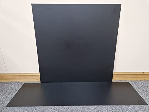 Plain Black Effect HPL Laminate Fireplace Back Panel & Hearth Set, Back Panel- 920mm x 920mm Hearth -1334mm x 362mm Laminate HPL (Plain Black)