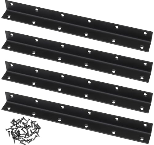 Connecteur d'Angle en L, Lot de 4, Équerre d'Angle Perforée 90 Degrés, Renfort Robuste pour Bois, pour Renforcements, Réparations, Tables, Armoires, Meubles - 275x25x25mm (275x25x25mm)