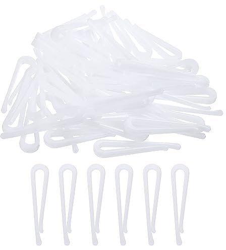 QUARKZMAN 60pz Durevole Plastica Alligatore Clip, 1,61 Bianco Forma U Camicia Clip Molletta per Piegatura Cravatte, Pantaloni, Calzini, Coperchio