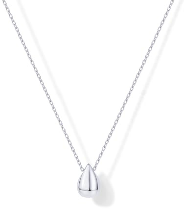 PAVOI Rhodium Plated Dainty Pear Pendant Necklace for Women | TearPendant Necklaces