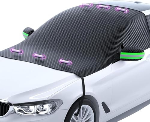 KAROB Car Windshield Snow Cover für Ford Fiesta MK6 2002 2003 2004 2005 2006 2007 2008, Faltbare Windschutzscheibenabdeckung Die Gegen, Schnee, EIS, Frost, Staub, Sonne,B