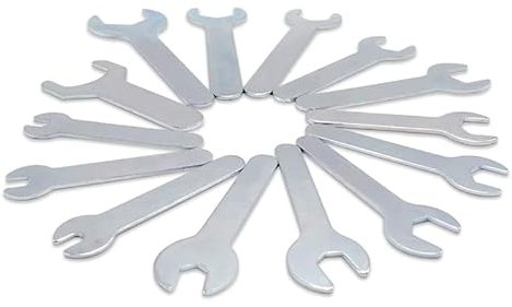 Singzhu 15-Piece Super Thin Spanner Set - Mini Open-End Thin Wrench set Kit for Bicycles, Toys - Metric Sizes 4mm to 24mm