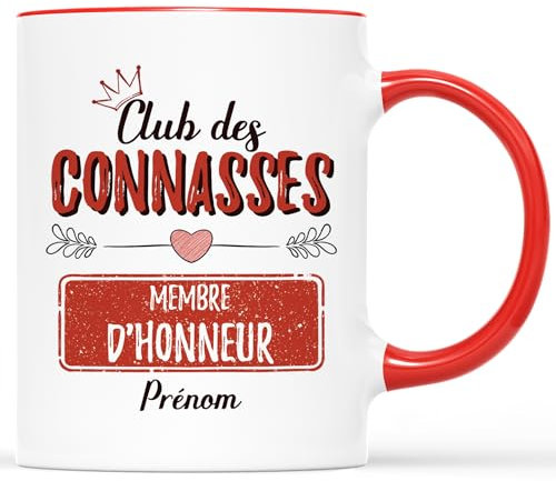 𝗖𝗔𝗗𝗘𝗔𝗨 𝗣𝗟𝗨𝗦 Mug Personnalisé Prénom - Club des Connasse - Mug Drole, Tasse Humoristique, Tasse a cafe Humour, Mug Drole, Tasse Humoristique, Tasse Rigolote Femme, Mug Rigolo Femme