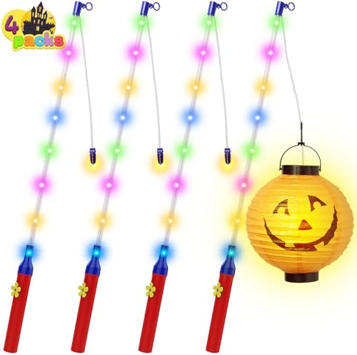 JSUEU 4er Laternenstab Elektrisch mit LED 50CM Laternenstab