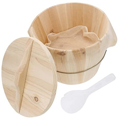 Amosfun Dampfeimer Aus Holz Reisdampfer Traditionell Handpoliert Geruchsneutral Kochzubehör Mit Beweglichem Boden Für Schnelleres Garen