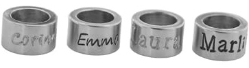 Timbalino Personalisierbare Edelstahl-Anhänger, 10 mm Durchmesser, 6 mm Breite, 2 Schriftarten wählbar