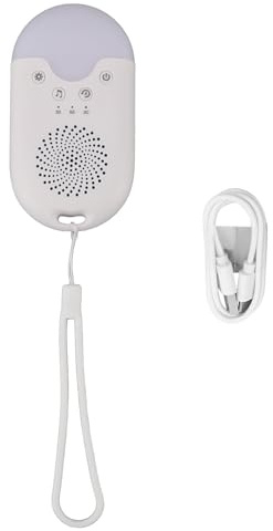 White Noise Machine, 8 Naturgeräusche, Buntes Nachtlicht, Timer, Wiederaufladbar, Tragbar, Automatischer Timer, Speicherfunktion, Ansprechendes Design, Sicheres Material für Babys