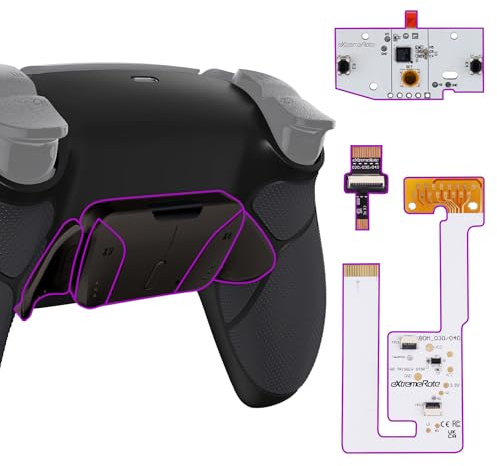 eXtremeRate Real Metal Buttons (RMB) Programable RISE4 V3 Remap Kit para ps5 Mando BDM-030/040/050 Actualización Board & Carcasa Trasera & 4 Palancas Botones Traseros para ps5 Control(Negro)