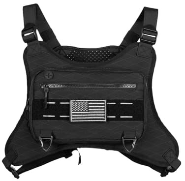 SOUUXIU Atmungsaktive Sport-Brusttasche, leichte, verstellbare Laufweste vorne