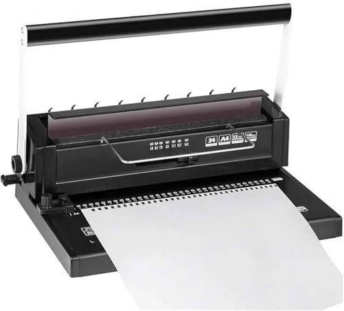 Bindegeräte 34 Löcher Handbuch Spulenbindungsmaschine Buch Bindungsmaschine Spiralspulenpapier Puncher Draht Binder Drahtbindegerät