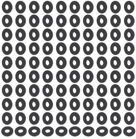 PATIKIL 120 piezas Arandelas planas de nylon M3 3mm ID 8mm OD negro | 1mm de grosor, Arandelas redondas planas de sellado de plástico, Espaciador Juntas de repuesto para grifo de fontanería