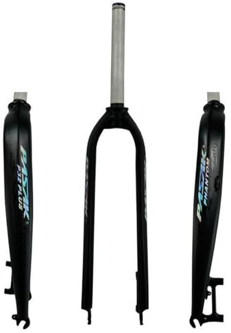 JNTFNE Mountainbike-Starrgabel 26 27,5 29 Universal-Fahrradgabel aus Aluminiumlegierung 1-1/8'' Gerade Scheibenbremse Vorderradgabel Schnellspanner 9 * 100 mm (Schwarz, 26 Zoll)