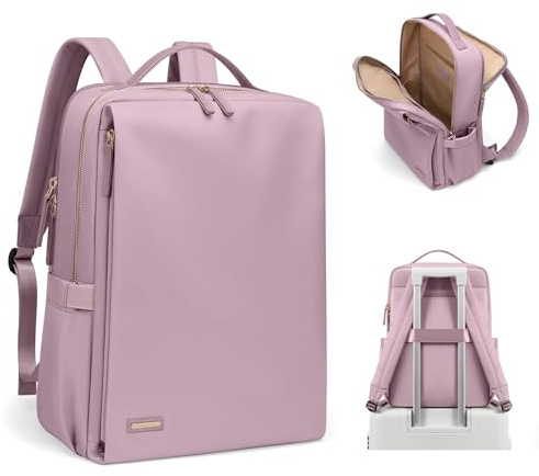 Sac à Dos élégant Pour Ordinateur Portable Pour Femme, Approuvé Par Les Compagnies Aériennes, Voyage, Travail, école, Sac à Dos Décontracté Pour Ordinateur Portable de 14 Pouces (Violet Rosé)