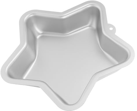 Moule à Gâteau Argenté en Alliage D'aluminium Étoile à Cinq Branches | Moule Embout de Bûche Festive, Cuisson Homogène et Entretien Facile, Usage Fête et Pâtisserie