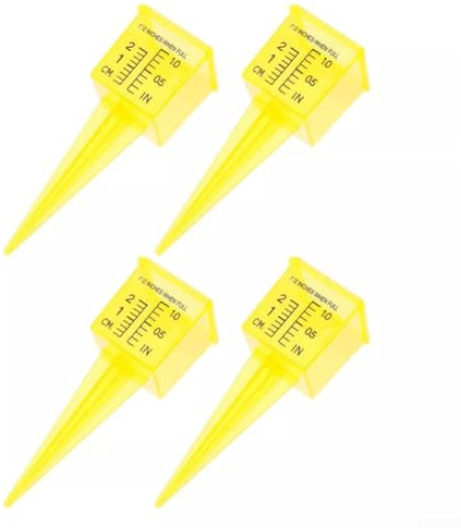 Lot de 4 pluviomètres d'extérieur pour des données précises, design en plastique pour des mesures fiables de jardin