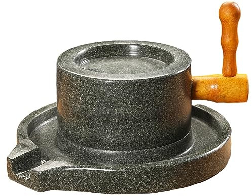 OZBME Grande Mulino a Pietra per Cereali secchi e umidi, Classico Mulino a Mano in Pietra Blu per Fagioli/Riso/orzo/Mais/Sesamo/Semi/spezie/Pepe/Semi di Senape (Colore: Mulino) (Mulino)