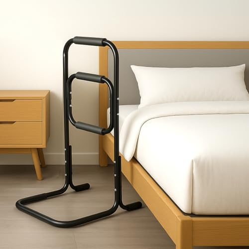 Youyijia Steh- und Aufstehhilfe – Höhe 84cm, Breite 52cm, Tiefe 45cm | Bettstütze für Senioren & Pflegebedürftige | rutschfeste Griffe, Robuster Stahlrahmen