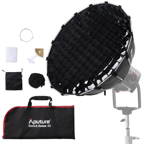 Aputure Quick Dome 60 23 Zoll/60 cm Bowens-Anschluss Softbox mit Schnellaufbau-Lichtformern für Aputure 80c, Amaran 300c/150c/200x/60x S