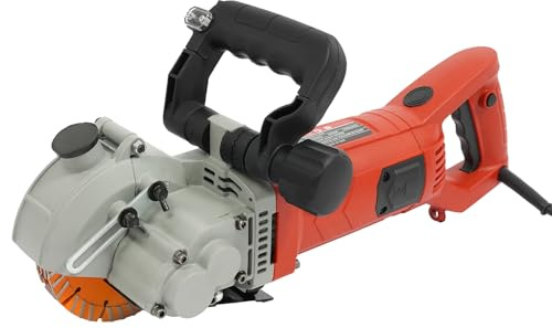 Electric Wall Chaser, 6500r/min Wall Grooving Cutting Machine Brick Slotting Max Power 5500W, Max Cutting Depth and Width 41mm x 42mm, Concrete Slotting Machine with Water Pump