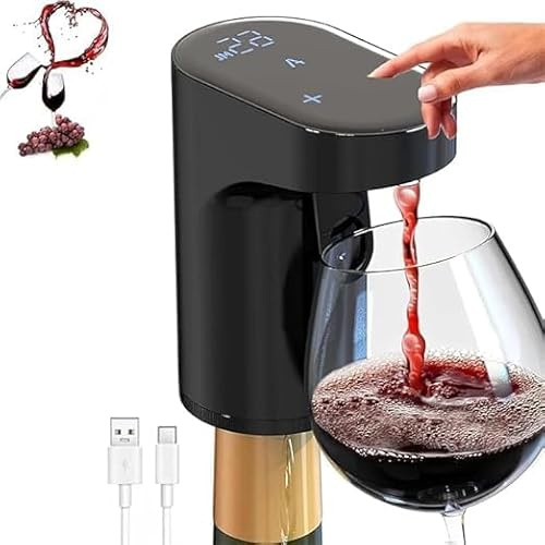 Sipvault - Dispensador de bebidas de licor, decantador de vino eléctrico, aireador, vertedor, cantidad ajustable, bomba de vino (color negro)