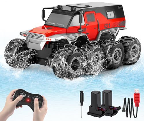 PAISHENKEJI Auto RC Auto telecomandata - Autos giocattolo RC Truck 8WD Camion telecomandato fuoristrada anfibio Drift Crawler 2,4 GHz con rotazione a 360° per bambini di 6 7 8 9 10 11 e 12 anni