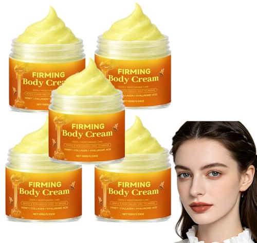 Crema rassodante anticellulite per il corpo (braccia, cosce e pancia), lozione idratante e tonificante, lozione antirughe, cura per il corpo e la pelle rilassata. (5 bottiglie)