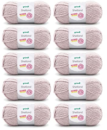 Gründl Wolle Shetland - Winterwolle - 10 Knäuel 100 g, Mocca Melange | Dicke Wolle zum Häkeln und Stricken Weich und wärmend - 80 % Polyacryl, 20 % Wolle - 100 g / 170 m - Nadelstärke 7-8