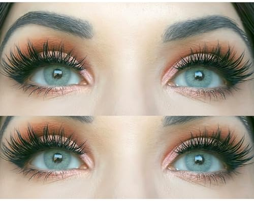 GLAMLENS Sehr stark deckende und natürliche graue Kontaktlinsen SILIKON COMFORT NEUHEIT farbig „Jasmine Gray“ + Behälter - 1 Paar (2 Stück) - DIA 14.00 - Mit Stärke -3.00 Dioptrien