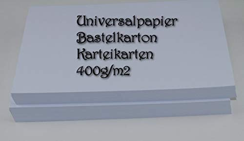 100 Blatt Universalpapier Bastelkarton Karteikarten DIN A5 400g - Sonderformate auf Anfrage möglich !