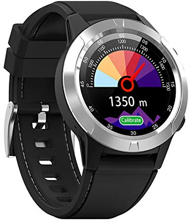 CETLFM Orologio GPS da Uomo Intelligente, cardiofrequenzimetro Impermeabile Bluetooth IP67 da Donna, Orologio da Corsa con Bussola,Argento