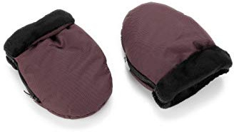 Handwärmer Kinderwagen Winter Muff Universal Wasserdicht Thermofleece Lenkerhandschuhe für Buggy Rollstuhl (Wein/Schwarz)