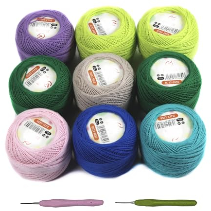 Häkelgarn 9 Farben Baumwolle Handstrickgarn Handdraht für Anfänger 10g