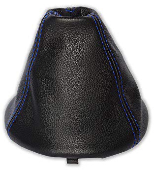 The Tuning-Shop Ltd Gear Gaiter + Plastic Frame Compatible with Fiat 500 Leather Blue Stitching