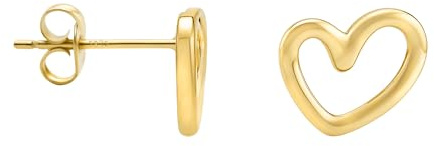 SOFIA MILANI - Boucles d'Oreilles pour Femme en Argent 925 - Plaqué Or - Clou d'Oreille en Forme de Coeur - E1330