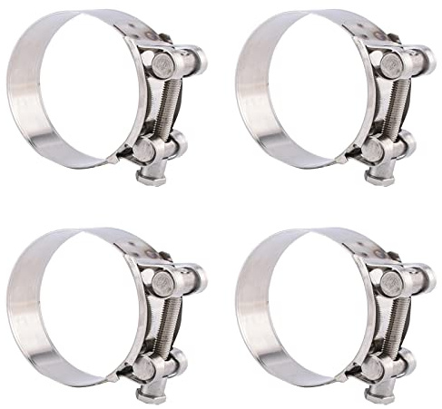 4 Stück Rohrschelle Edelstahl, Schlauchschellen, 44-47mm Einstellbare Schlauch, Geeignet für Gasleitung, Wasserleitung, Auspuffrohr, Teich, Garten(Silber)
