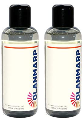 Feinwaschmittel Konzentrat Mikrofaser Olanmarp – Flüssigwaschmittel für Handwäsche & Maschinenwäsche, für Sportbekleidung, Bademode, Dessous, Mikrofaserbettwäsche & Reinigungstücher (480 ml)