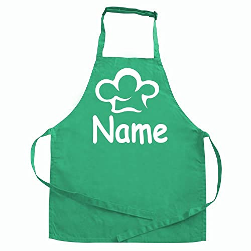 Elefantasie Personalisierte Kinderschürze mit Name, Kochschürze für Backen, Kochen, Geschenkidee für Kinder ab 3 Jahre Motiv Kochmütze