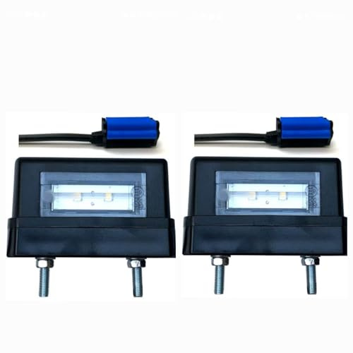 MelTruck® 2x LED Kennzeichenleuchte Kennzeichenbeleuchtung Beleuchtung Nummerschildlicht LKW Anhänger (mit Kabel 0,5m und QS075)