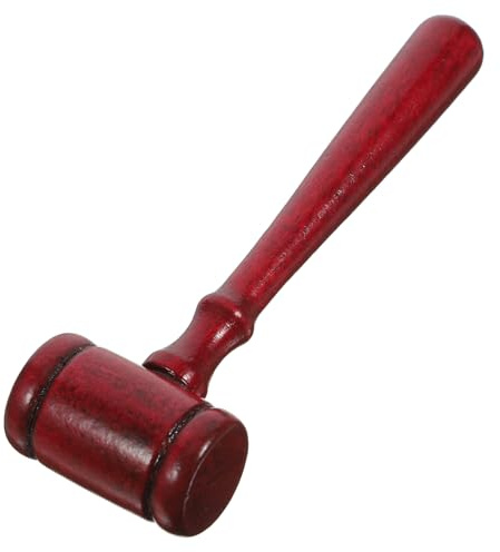 Vaguelly Wooden Judge Gavel for Boy Girl Lightweight Auction Hammer Cosplay Accessory Craft Clear Sound for Fun Play