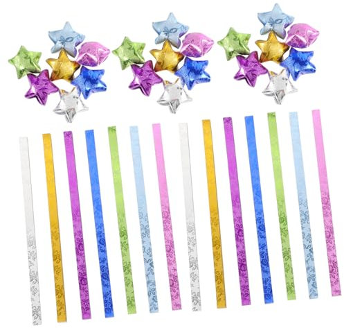 Gogogmee 140stücke Origami Papierstreifen Sternenpapier Doppelseitig Glitzernd Diy Bastelpapier Für Papiersterne Dekoration Bastelprojekte Party Schmuck