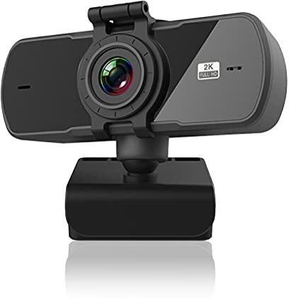 CLSSLVVBN Desktop Computer Webcom Auto-focusing 1440P 360 Degree Web Cam Camera with Microphone Portable Replacement Camcorder