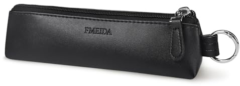 Fmeida Astuccio in Cuoio per Penne e Matite, Piccolo e Compatto - Nero