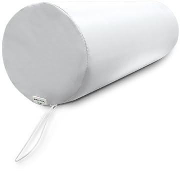 QUIRUMED WELLCORE Cojín Cilindro de Masaje, 60 x 20 cm, Polipiel, Desenfundable, Rellenos de Espuma, para Yoga, para Fitness, para Camilla de Masaje, Ergonómico, Blanco