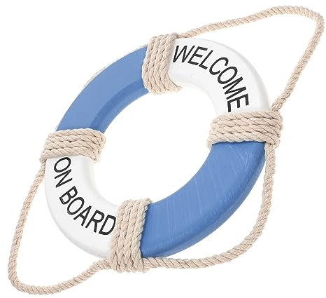 Cabilock 5 Stück Rettungsring Anhänger Küsten Wanddekoration Rettungsring Wandkunst Nautisches Willkommen An Bord Schild Nautische Wandkunst Willkommen An Bord Skulptur