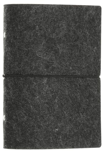 PATIKIL Ein A6-Notizbuch-Binder nachfüllbarer Rundring-Binder Dunkelgrau | 6-Ring-Filz-Loseblatt-Binderhülle, mit elastischem Band, für Füllerpapier, Budget-Binder, Journal-Tagebuch-Zubehör