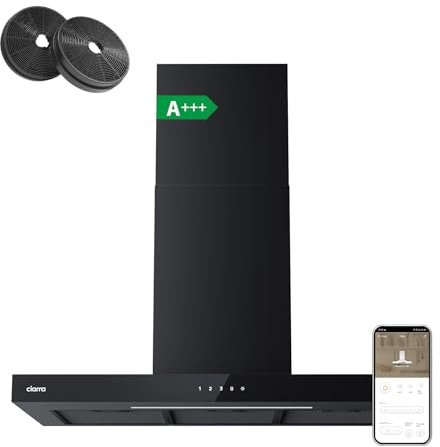 CIARRA A+++ CBCB9102 - Cappa aspirante 90 cm, con applicazione touch, 650 m³/h, 4 livelli Filtro Carbone