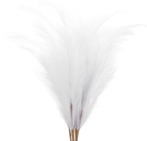 PATIKIL 37.8in Tall Pampas Decor, 7pcs Large Artificial Pampas Bulk Long Fluffy Faux Grass Dried for Home Boho Decor Vase Wedding Wall Ground, White