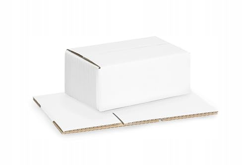 WePack 150 Stück Faltkarton 350x250x150 mm Innenmass Versandkarton einwellig WEISS Verpackung Versandschachtel NEU