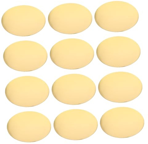 TOPBATHY 12pcs Shiny Mirror Placemats Round Decorative Paper Doilies for Table Dinning Wedding Party Gold Place Mats for Birthday Mother's Day Paper Placemats